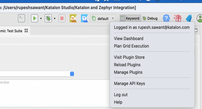 Katalon Studio reload plugins