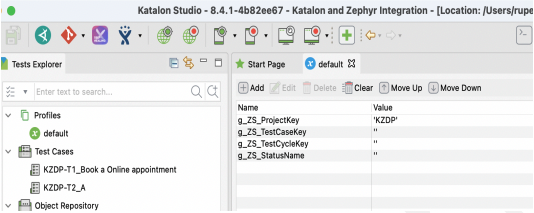 Zephyr Katalon global variables setup