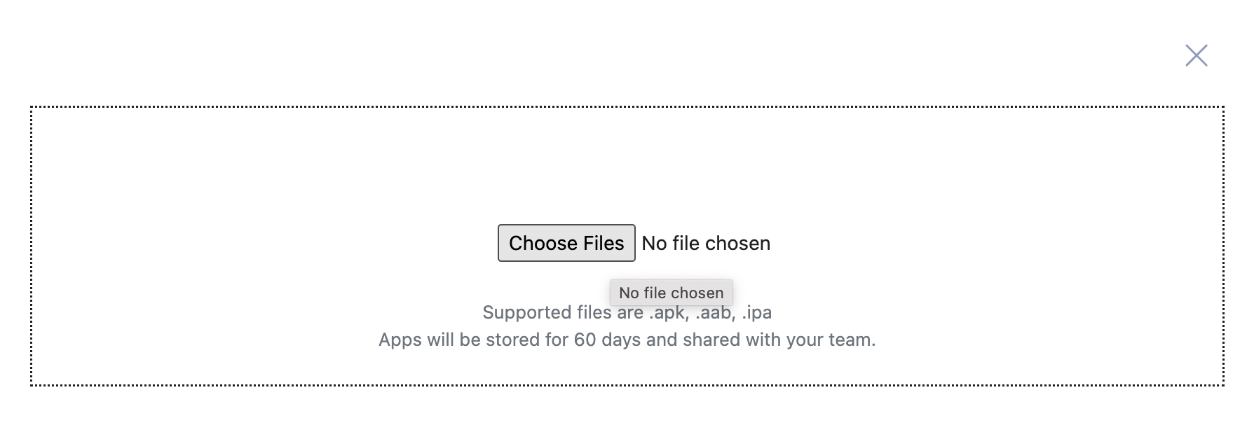 Choose application file to upload to Katalon TestOps.