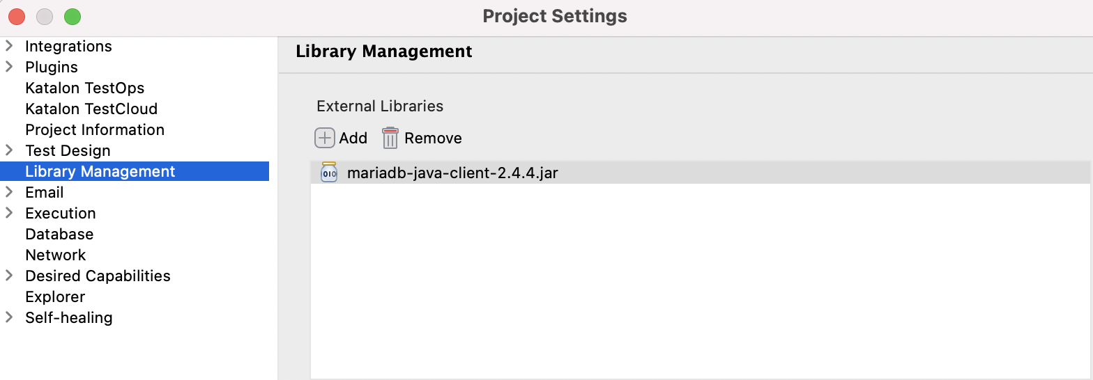 Add an external JDBC driver