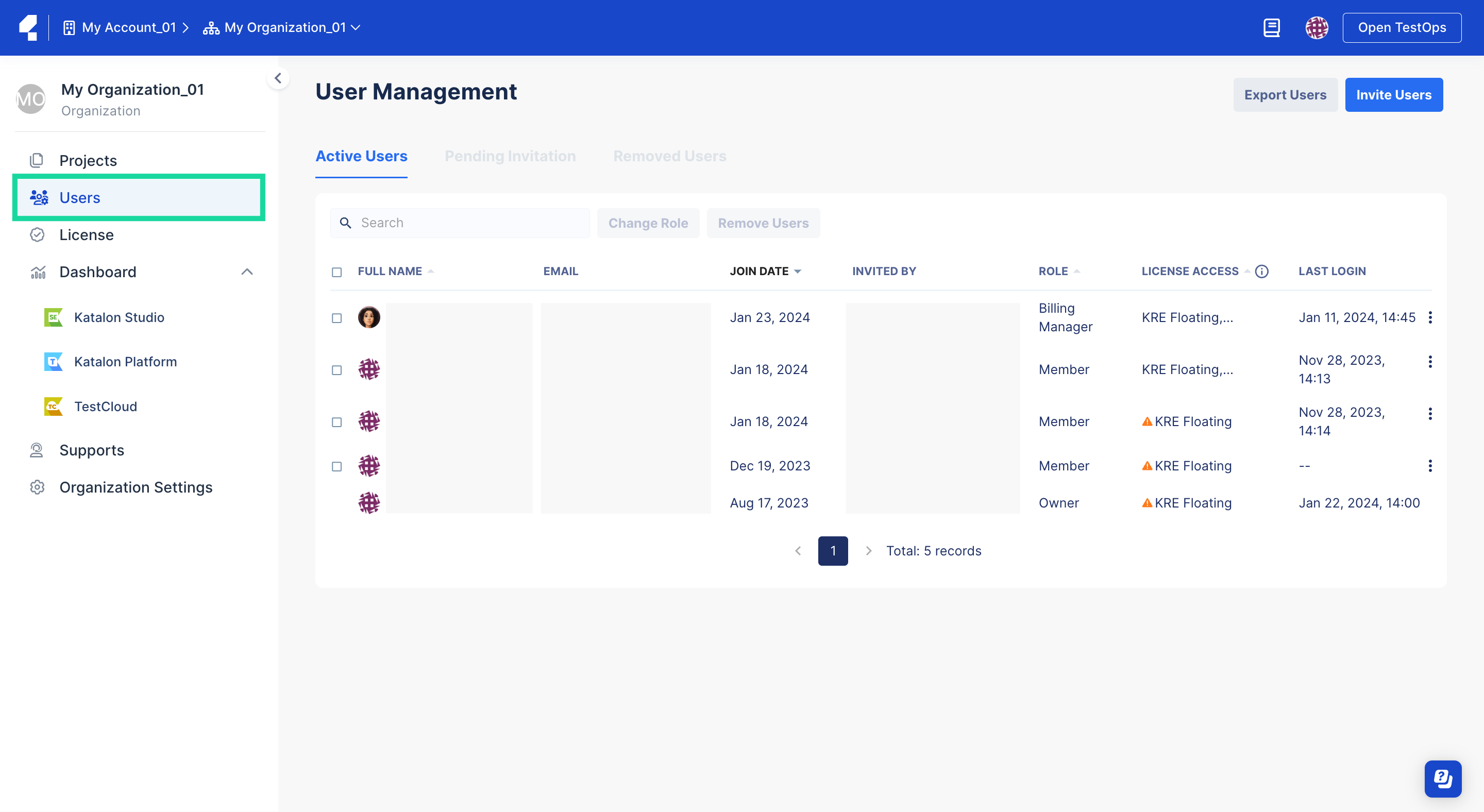 View active user list