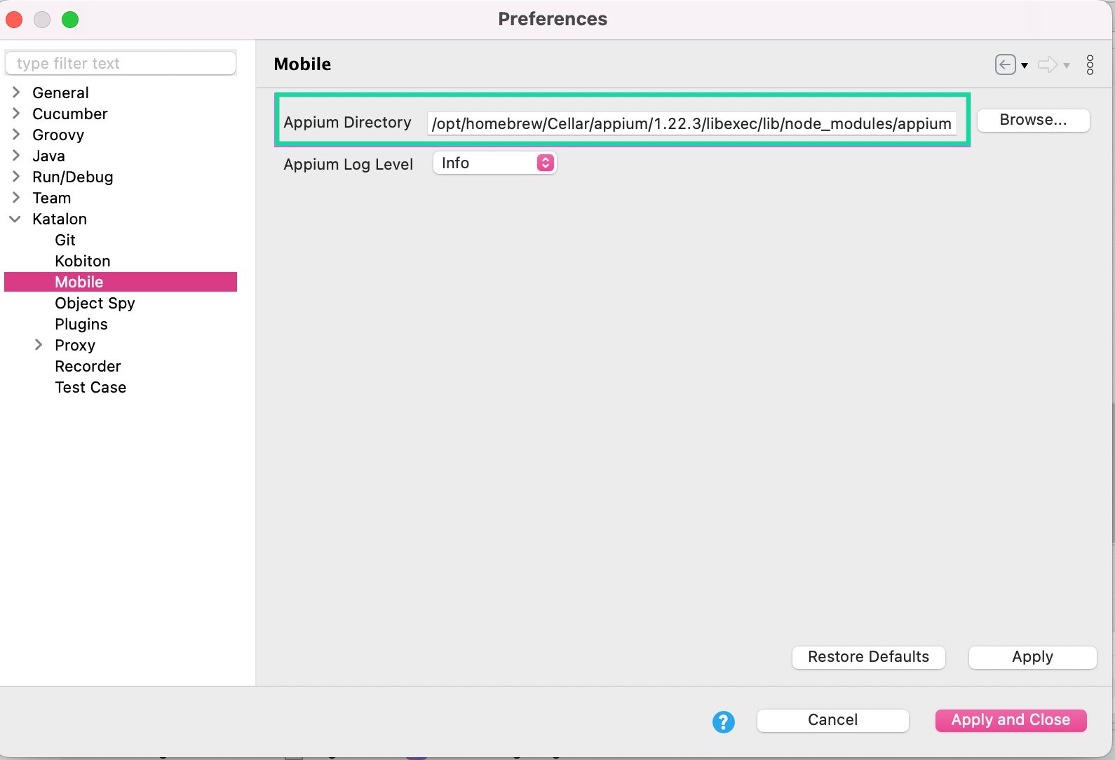 Appium Directory