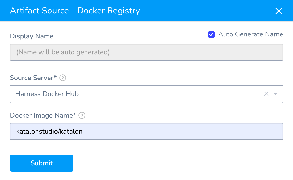 Artifact Source - Docker Registry dialog