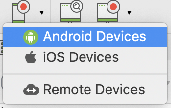 On the main toolbar, select Record Mobile > Android Devices.