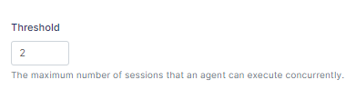 The threshold setting in the Agent Details page.