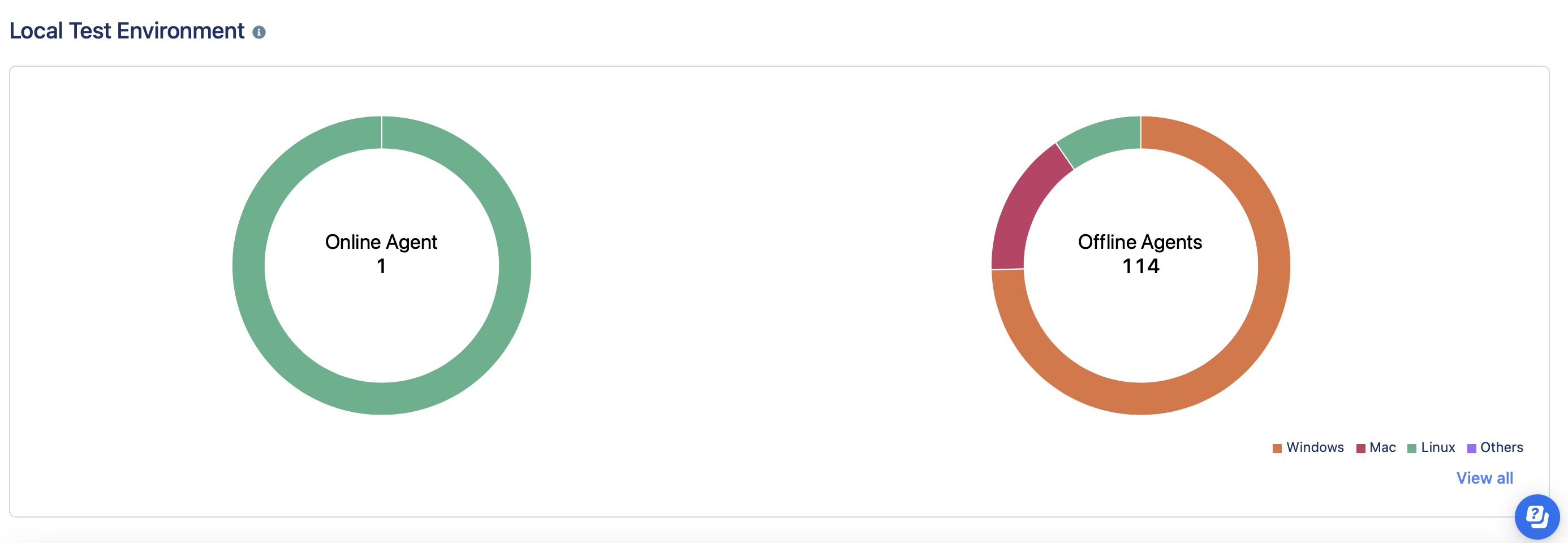 View local test environment report