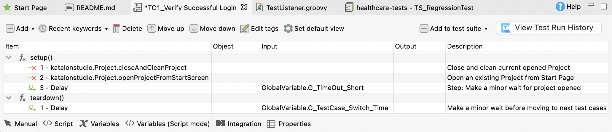 tearDown step added to a test case