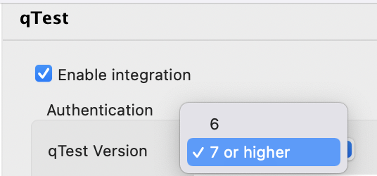 Choose qTest version 7 or higher