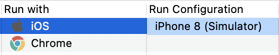 Select devices for iOS environment