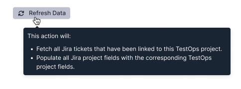 The Refresh Data Button when for your Jira projects.