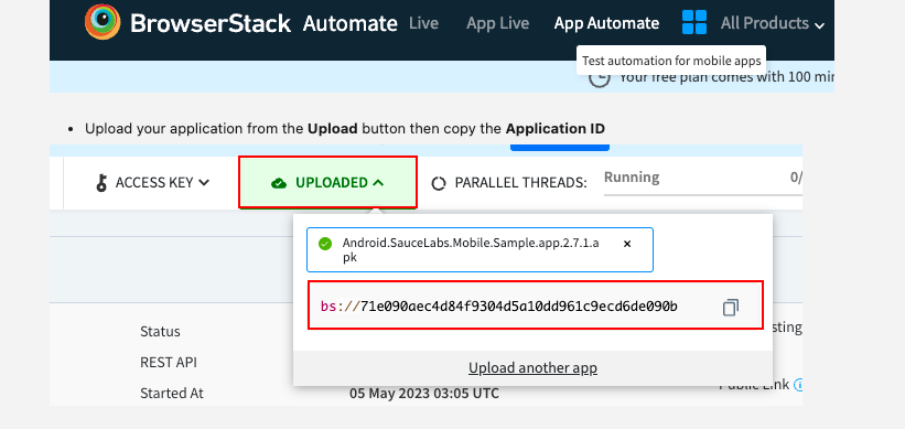 Browserstack automate screen