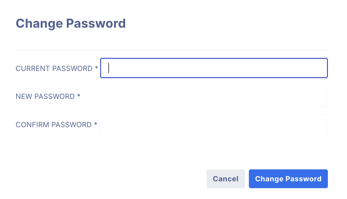 Change your password dialog