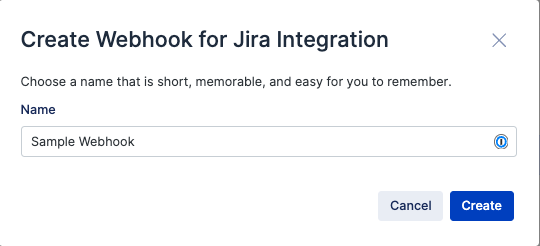 Copy jira WebHook URL