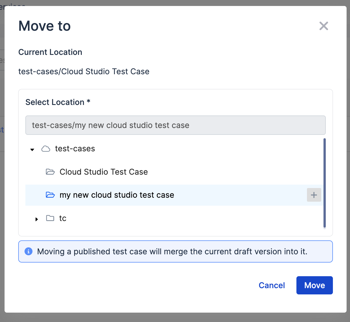 Select the file folder location.